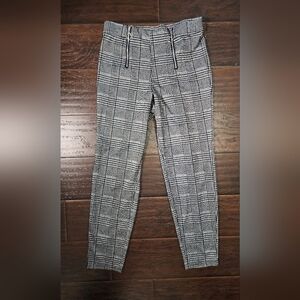 Eye Candy Checkered Zipper Front Womens Pants